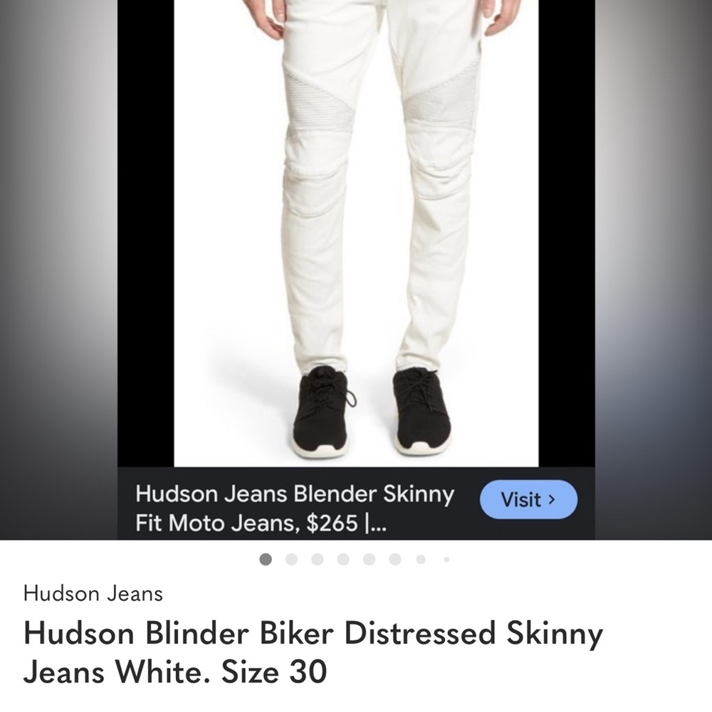 Hudson Jeans White Blinder Biker Skinny Jeans